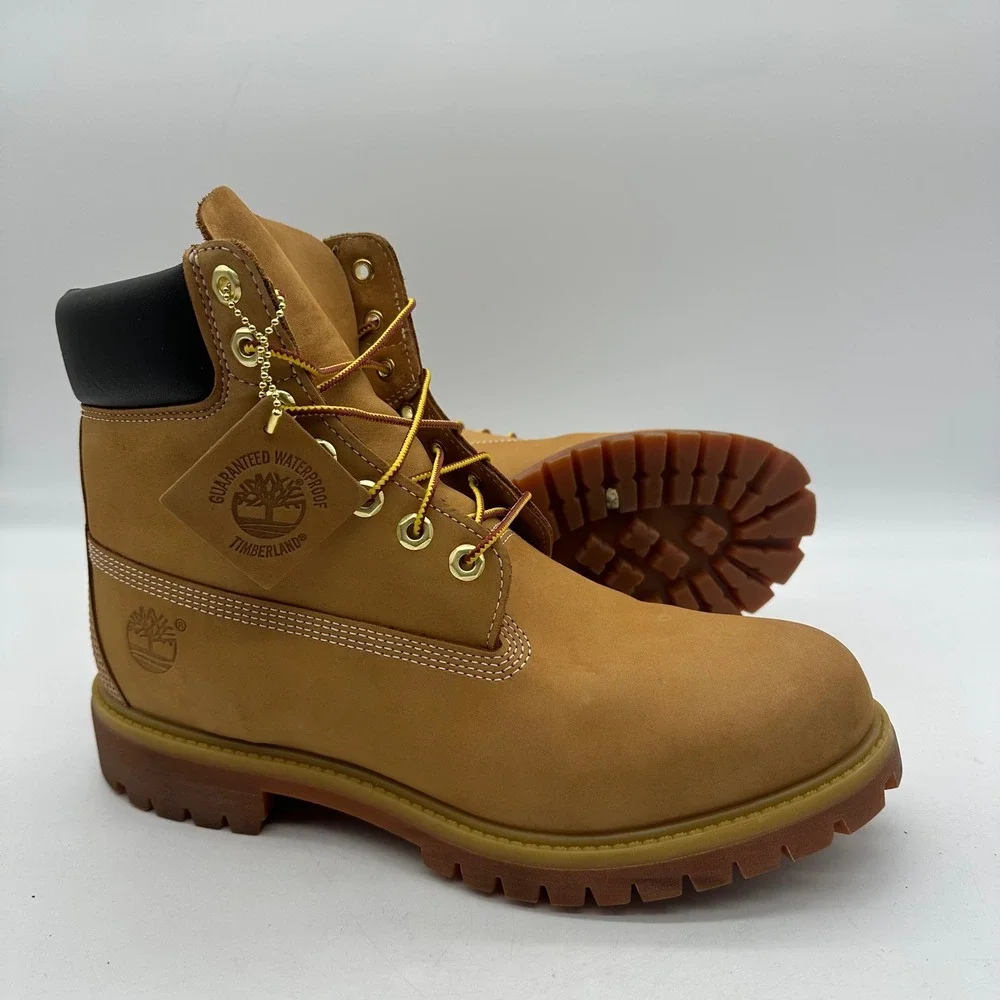 Timberland 10061 Mens 10M Wheat Nubuck 6-Inch Premium Waterproof Leather Boots
